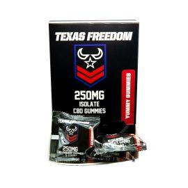Texas Freedom CBD Isolate Gummies Display- 5PK (30CT), Mix, 250 mg