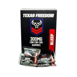 Texas Freedom CBD Sleep Gummies Display- 5PK (30CT), Watermelon Raspberry, 300 mg