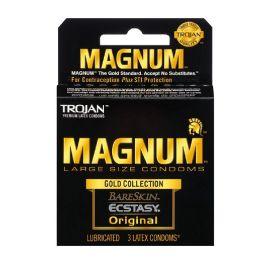 Trojan Magnum Condoms- 3PK (6CT), Lubricated, Magnum Gold Collection