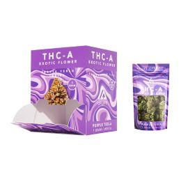 Uplift CBD Exotic THCA 1g Flower Display (28CT), Purple Tesla (Indica), 1 g