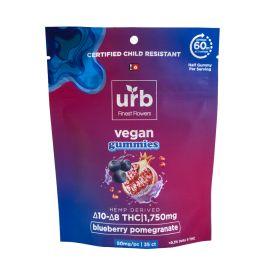 Urb Delta 10 + Delta 8 THC  Gummies- 35PK, Blueberry Pomegranate, 1750 mg