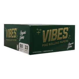 Vibes Organic Hemp Papers- 33PK (50CT), King Slim, Organic Hemp