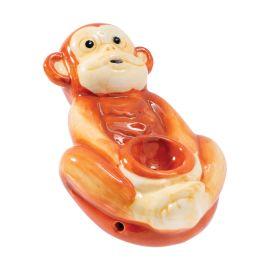 Wacky Bowlz Monkey Ceramic Pipe, 3.5"