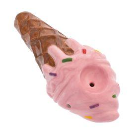 Wacky Bowlz Pink Ice Cream Ceramic Pipe, Pink, 3.5 in
