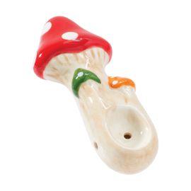 Wacky Bowlz Tri Mushroom Ceramic Pipe, 3.5"