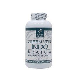 Whole Herbs Kratom Capsules, Green Vein Indo, 500PK