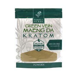 Whole Herbs Kratom Powder, Green Vein Maeng Da, 3.5 oz