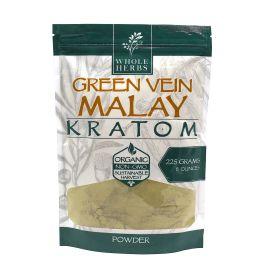 Whole Herbs Kratom Powder, Green Vein Malay, 8 oz