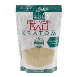 Whole Herbs Kratom Powder, Red Vein Bali, 17.5 oz