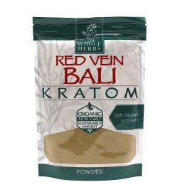 Whole Herbs Kratom Powder, Red Vein Bali, 8 oz