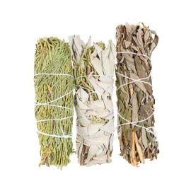 Wolf Spirit Sage Bundle, White Sage/Juniper/Lavender/Cedar, Assorted