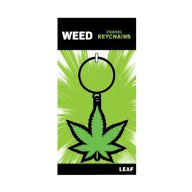 Wood Rocket Enamel Keychain, Leaf: Green