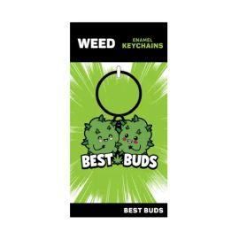 Wood Rocket Enamel Keychain, Best Buds