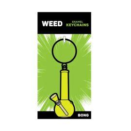 Wood Rocket Enamel Keychain, Bong