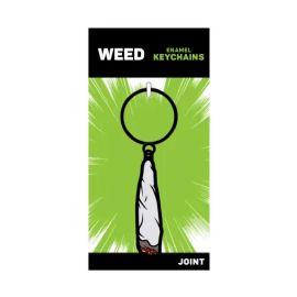 Wood Rocket Enamel Keychain, Joint