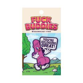 Wood Rocket Enamel Pin, Fuck Buddies You'Re Dildoing Great
