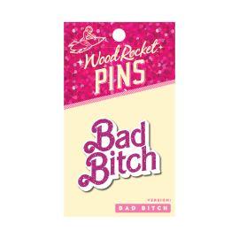Wood Rocket Enamel Pin, Bad Bitch