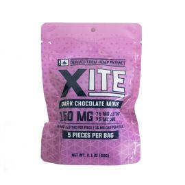 XITE Edibles D9 + CBD Infused Candy- 5PK, Dark Chocolate, 150mg