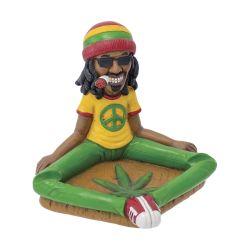 Fujima Polystone Ashtray, Jamaican Stretching, 5.9"