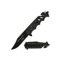 Master USA, Spring Assist 3.75in Knife, Black, 8.5in