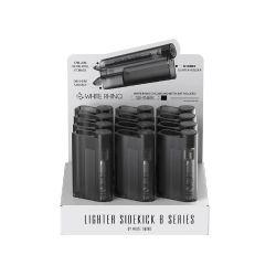 White Rhino Lighter Sidekick B Display (12CT), Transparent Black