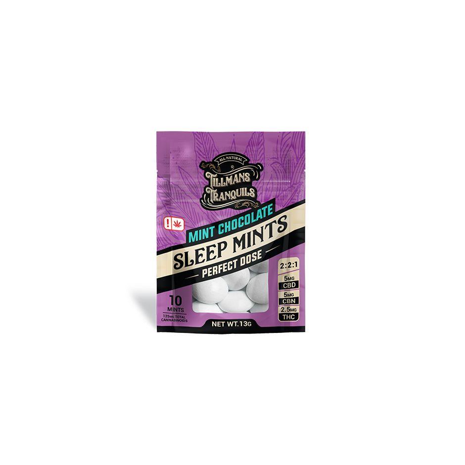 Tillman's Tranquils Sleep 2:2:1 CBD + CBN + D9 Mints- 10PK, Mint Chocolate, 125 mg main product photo